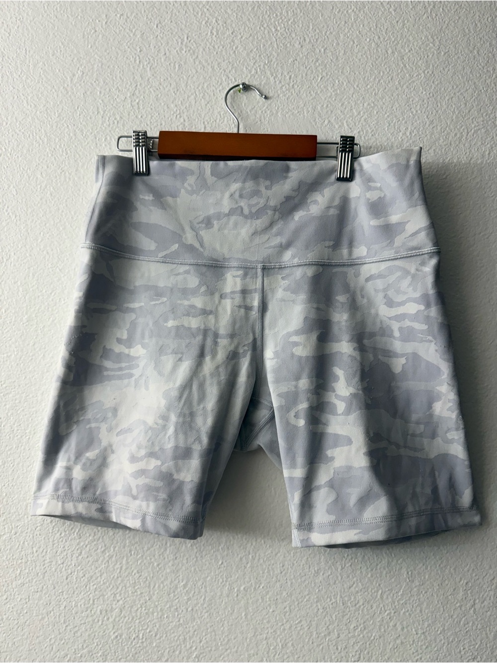 lululemon athletica Light Gray Camo High-Rise Bike Shorts